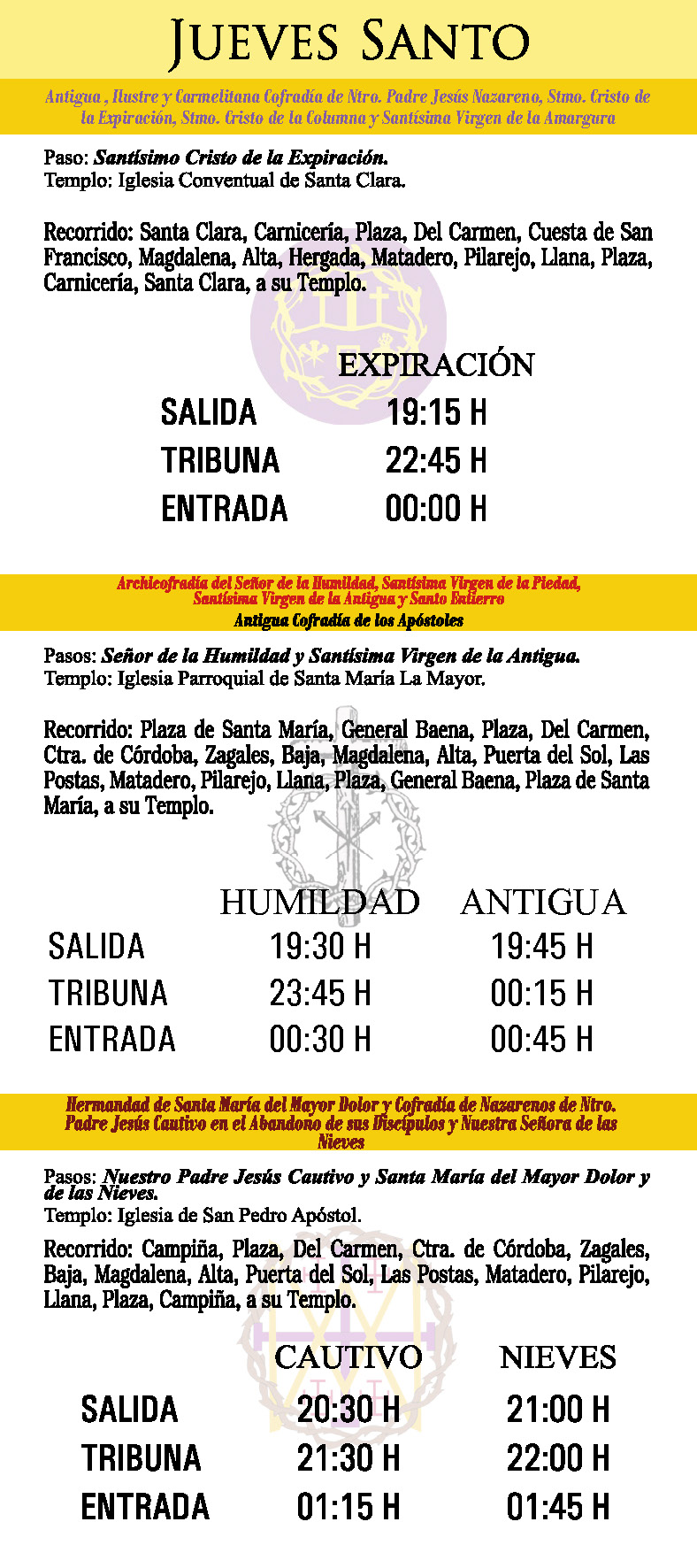 Horarios e itinerarios de la Semana Santa 2025 - alcaudete.es
